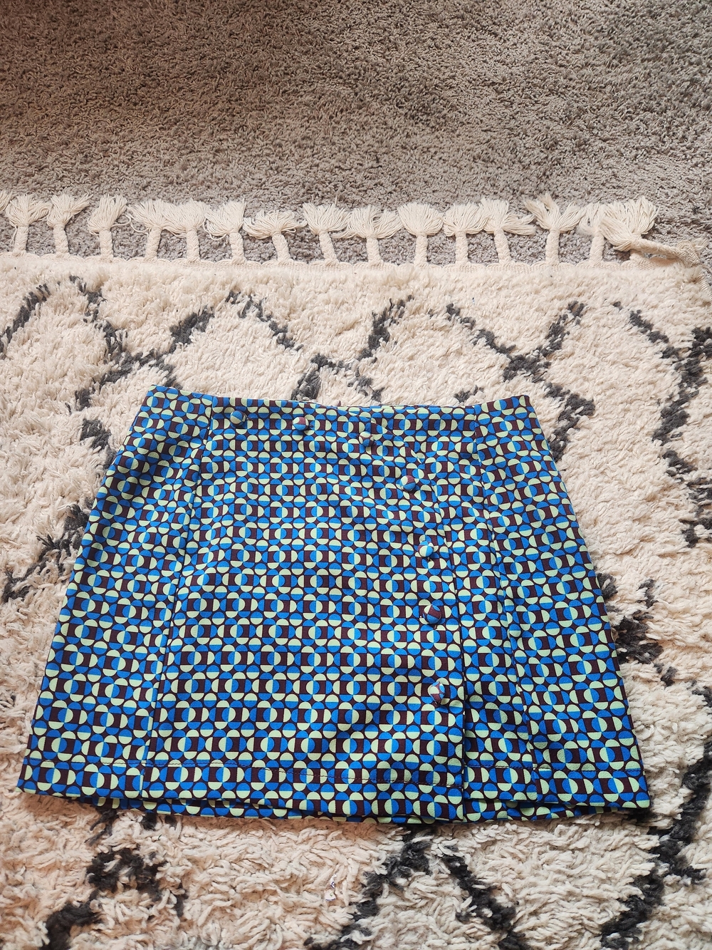 Urban Outfitters 60s Mod Retro Geometric Button Front Mini Skirt
